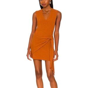 Free People Poppy Sweater Mini Dress in Burnt Orange Size L